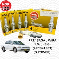 【100% ORIGINAL】 NGK SPARK PLUG - PROTON SAGA , WIRA 1.5cc (BIG) (G.POWER) (4PCS=1SET)