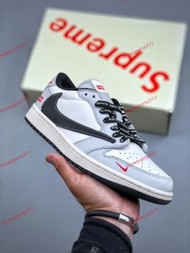 Travis Scott x Nike Air Jordan 1 Low x Supreme 米黑紅 Air Jordan 1 Low 反轉米黑紅小鉤倒鉤