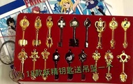 [ในสต็อก] Fairy Tail จี้พวงกุญแจการ์ตูนชุดอุปกรณ์ต่อพ่วงอะนิเมะ Fairy Tail Key Lucy Star Spirit Cons