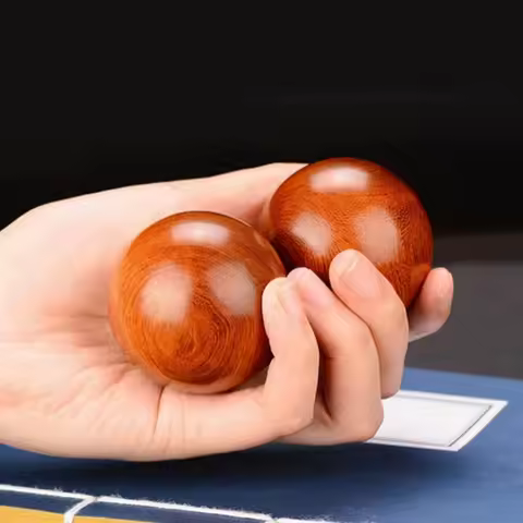 2-Pack Wooden Rolling Ball Set, Designed for Exercise And Massage, Relieving Stress And Hand Exercis