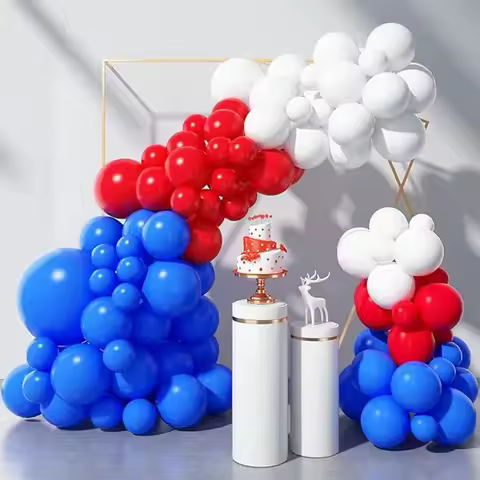 80pcs Royal Blue Balloon Kit Red and White Latex Balloon Garland Arch Wedding Nautical Birthday Part