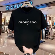 KATUN [100% Original] GIORDANO Men's Casual Unisex Premium Cotton Graphic Logo T-Shirt DailyWanita