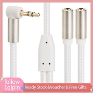 1qipin.my 3.5mm Headphone Y Splitter Male to 2 Female Stereo Sound Extension Cable for MP3 CD Laptop
