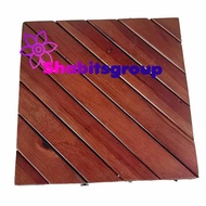 decking kayu motif miring 100x100 lantai portable cat kayu jati furnis