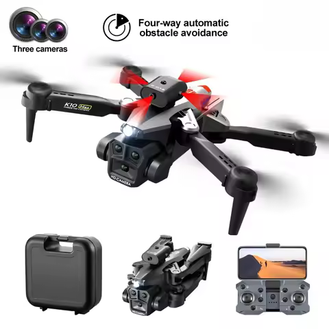 New K10 Max/E88 8K Triple Camera Drone Optical Flow Obstacle Avoidance RC Flyer Children's Toys 360°
