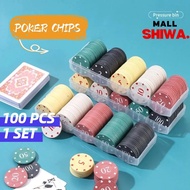 100pcs Set 35MM*3MM Casino Poker Chips Texas Mahjong chips Texas Poker Chips Poker Game Playing Chip
