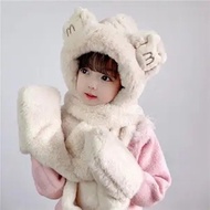 Children Hat Winter Boys Girls Cute Cute Cute Ear Protection Cap Scarf Gloves One-Piece Cap Baby Pul