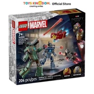 Toys Kingdom Lego Marvel Iron Man & War Machine Vs Hammer Drones Set 204 Pcs 76320 - Mix Block Brick
