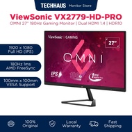 ViewSonic OMNI VX2779-HD-PRO 27” Full HD SuperClear® IPS 180Hz 1ms HDR10 FreeSync Gaming Monitor
