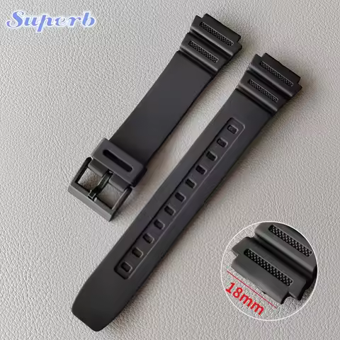 18mm Resin Watch Band for Casio AE1200/1300/A158/W/A168 /F-91W/F105/F108 Sport Watch Band Replacemen