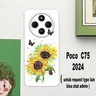 CC34 Flexible rubber softcase/ for poco c75 2024 Girls' Motif/case Latest c75poco Health/ poco c75 2