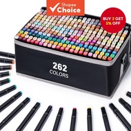 ArtMaster 262-Color Oil-Based Double-Ended Markers – Pro Painting Set, Ideal for Students