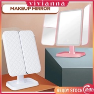 3 Modes Rechargeable LED Desk Mirror Vanity Mirror With Lights Makeup Mirror Touch Control Adjustabl