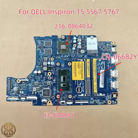 For DELL Inspiron 15 5567 5767 Motherboard BAL20 LA-D805P CN-06682Y 06682Y With I3-6006U 216-0864032