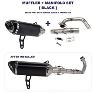 ZONTES 368G Akrapovic AKPV Full Exhaust System Performance Exhaust Set Muffler + Manifold Set Silver