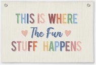 Whaline Boho Classroom Canvas Banner Motivational Hanging Wall Banner Flag for School Classroom Nurs