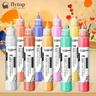 FLYTOP 30ml 3D Stereoscopic Outline Acrylic Paint Pen Waterproof Sun Resistant Glass Painting DIY Ar