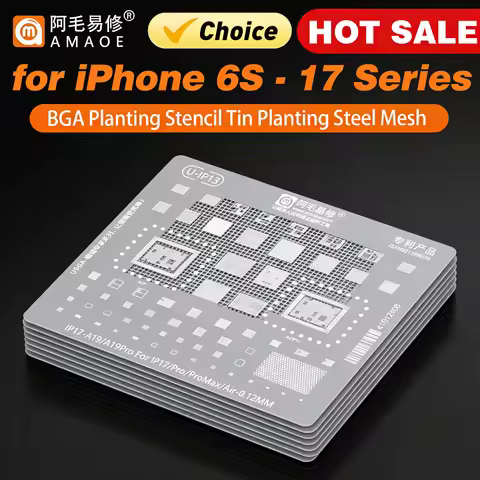 Amaoe BGA Reballing Stencil Template for iPhone 6 7 7P 8 XS Max 11 to 17 Pro Max, Precision CPU IC C