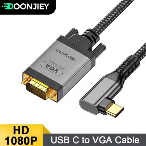 High-Definition USB C to VGA Cable USB Type C 3.1 to VGA Connection Cable 1080P for Mobile Phone Lap