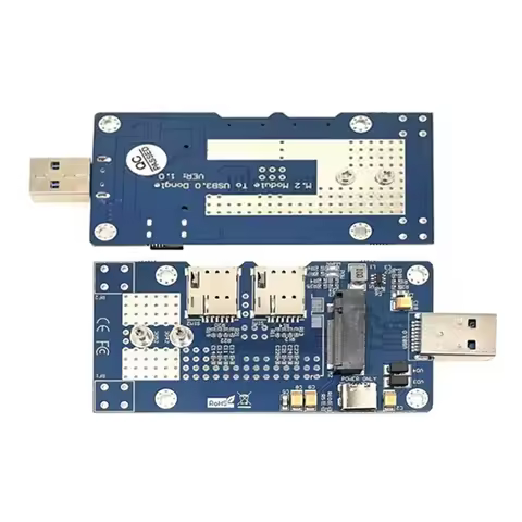 NGFF keyB 4G 5G Network Card Module WLAN WWLAN to USB 3.0 M.2 Adapter Dual NANO SIM Slot with Auxili