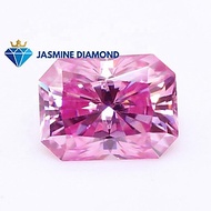 Kim cương nhân tạo Mỹ Moissanite giác cắt Radiant màu hồng