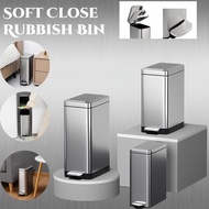 🔥【Free shipping】Trash Bin with Soft Close Lid 18L Dustbin/Wast bin/Rubbish bin Hand-free Step Dust B