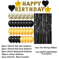 25pcs Happy Birthday Balloon Set Sequined Star Balloons Birthday Party Decoration Letter Foil Balloo
