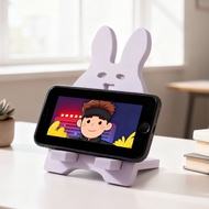 Handphone Stander Wood Rabbit Stand Phone Holder Cut Cartoon Rabbit Phone Holder