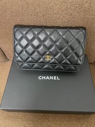 Chanel WOC 黑色魚子醬皮