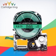 SC12GW LC-4GBP Black on Green 1/2" 12mm Labeling Tape for Epson LabelWorks LW-300 LW-300L LW-C410 Ki