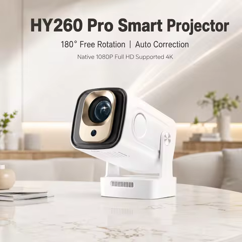 HY260 Pro Projector Native 1080P Android 11 Dual WiFi6 BT5.4 AutoFocus UltraShortThrow 4K Supported