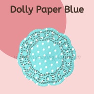 Blue Doyley Paper Dolly Paper Food Cover Kuih Bakar Doily Paper Kertas Makanan Paper Kertas Minyak D