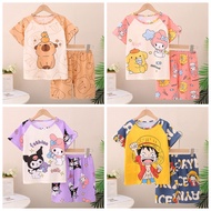 Pyjamas Kids Girl Cute Capybara Casual Pajamas sets Sleepwear Kids Clothes Girl 女童套裝 2025新款