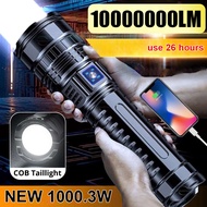 Most Powerful Flashlights1000000lumens Type-c Rechargeable Flashlight Emergency Spotlights 5000M Lan