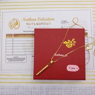 Nathan - kalung liontin wanita dewasa Emas Muda 6.0 gram Model Kalung Bambu  Lapis  Emas Kadar 72.9 