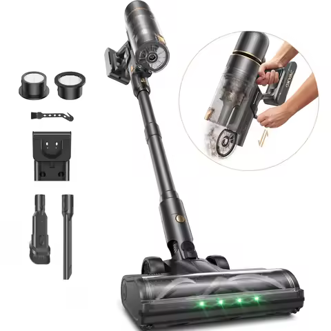 60kPa 600W Cordless Stick Vacuum Cleaner 60mins Runtime Self-Cleaning Roller Self Standing Anti Hair