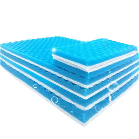 Blue and White 50cmx11cmx2cm Filtration Foam Aquarium Fish Tank Biochemical Filter Sponge Pad Skimme