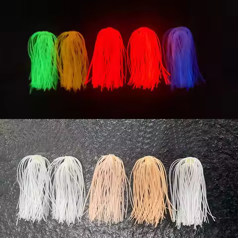 5pcs/lot Luminous Glowing 88 Strands Silicone Skirts Elastic hole Umbrella skirts Lures Fishing Acce