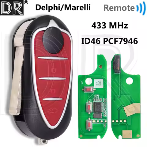 Great ID46 Chip 433MHz Delphi/Marelli BSI Flip Car Remote Key For Alfa Romeo 147 159 Mito GTA 2008-2