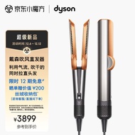 戴森（DYSON）吹风直发器 Airstrait HT01 干发直发二合一 利用气流轻松造型 吹风机 直板夹 镍铜色