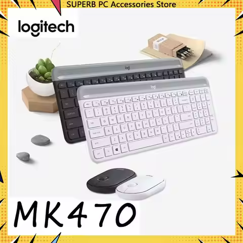 Logitech MK470 Wireless Keyboard Mouse Set 2.4G Silent Model 1000DPI Compact Film-Resistant Silent K