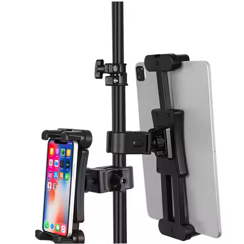 Pole clamp With Universal Phone Holder Tablet Notebook Handbook Flat Bracket Cradle Data Collector F