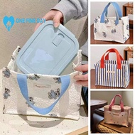 Flower Lunch Box Bag High Value Canvas Handbag Student Lunch Hand Bag All-match Bag Bag Lunch B4j7