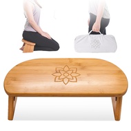 Mindful Modern Folding Meditation Bench - Bamboo Kneeling Stool with Locking Magnetic Hinges - Porta
