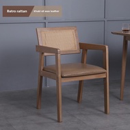 Scandinavian Rattan Chair Rattan Dining Chair For Home Single Balcony Hotel Restaurant Accessible Lu