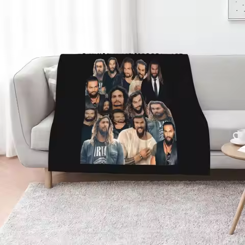 Jason Momoa, ORIGNAL Willow Days, Jason Momoa Collage Classic Throw Blanket Softest Vintage Flannels