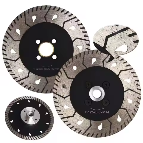 Dia 125mm/150mm Granite Turbo Cutting Blade Two-In-One Design Cuts and Grind For Marble Concrete and