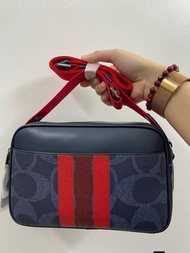 COACH Mens GRAHAM STRIPE RED CROSSBODY BAG