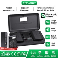 Cityork 2200mAh DMW-BLF19E DMW-BLF19 BLF19 BLF19E Battery +LCD Dual USB Storage box Charger For Pana