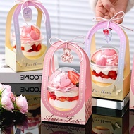 Cake Packaging Box Bobo Cup Portable Box Dessert Packaging Box Dessert Packaging Box U-Shaped Cup Gi